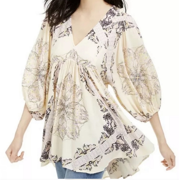 Free People Girl Talk Bohemian Tunic Top - Picture 5 of 13